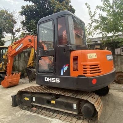 Çiftlik Toprağı Kullanılmış Mini Ekskavator DOOSAN 55 Crawler Excavator İnşaat Ekipmanı