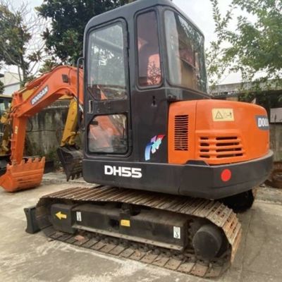 Çiftlik Toprağı Kullanılmış Mini Ekskavator DOOSAN 55 Crawler Excavator İnşaat Ekipmanı