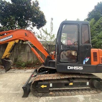 Çiftlik Toprağı Kullanılmış Mini Ekskavator DOOSAN 55 Crawler Excavator İnşaat Ekipmanı