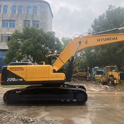 Eski inşaat kazı makinesi Hyundai 220lc-9s Sarı ikinci el kazı makinesi