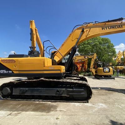 125KW Kullanılmış Hyundai Kazı makinesi Hyundai 305lc-9s Hidrolik Sürünen Kazı makinesi Sarı Renk