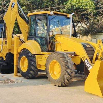 74.6kW JCB 4CX Kullanılmış Yükleyici Sarı 4378kg Asansör İkinci El Backhoe Yükleyici Tekerlek Hareketli