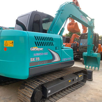 7000 Kg Hidrolik Kullanılmış Kazı Makinesi Kobleco Sk75 41kw İnşaat Kazıcısı