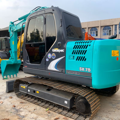 7000 Kg Hidrolik Kullanılmış Kazı Makinesi Kobleco Sk75 41kw İnşaat Kazıcısı