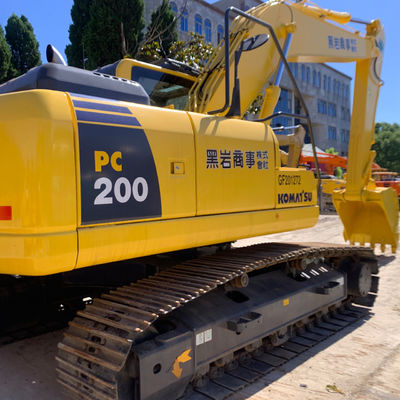 Kullanılmış Komatsu PC200 Backhoe Excavator İkinci El İnşaat Makineleri Su Soğutma
