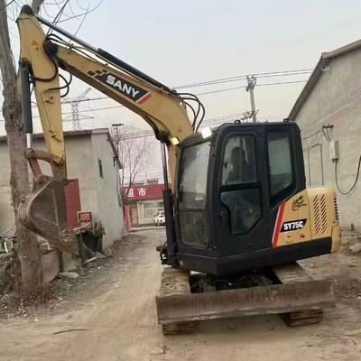 2200rpm Kullanılmış Mini Digeer SANY 75C İkinci El Ekskavatör 7280kg