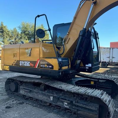 Hidrolik Kullanılmış Ekskavator Kazıcı SANY135C Kullanılmış İnşaat Ekipmanı