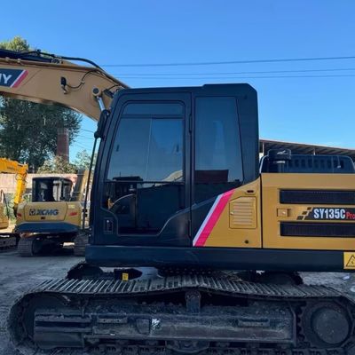 Hidrolik Kullanılmış Ekskavator Kazıcı SANY135C Kullanılmış İnşaat Ekipmanı