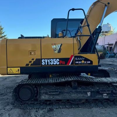 Hidrolik Kullanılmış Ekskavator Kazıcı SANY135C Kullanılmış İnşaat Ekipmanı