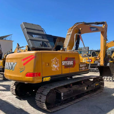 Kullanılmış SANY SY135 Kazı makinesi Yüksek Güçlü Eski Hidrolik Sürünen Kazı makinesi