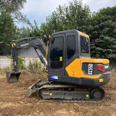 2000rpm 36.5kw Kullanılmış VOLVO EC55D Kazı makinesi İkinci El İnşaat Ekipmanı